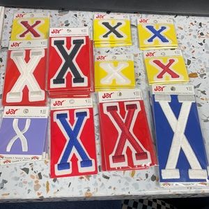 NEW Lot of 30 Easy-To-Apply STRONG Iron-On Letter X Patches